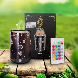 مبخر الكتروني متنقل قابل للشحن مع اضاءة متغيرة تحكم بالريموت
